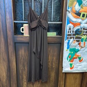 Elegant Asymmetrical Brown Dress